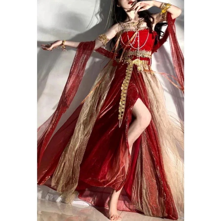 2025限定モデル飛天 コスプレ衣装 アラビアン衣装 中華 唐時代 宮廷舞踊 踊り子 エキゾチック 古典ダンス 衣装 ジャスミン ハロウィン 天女 姫様 プリンセス コスムQ积分取引