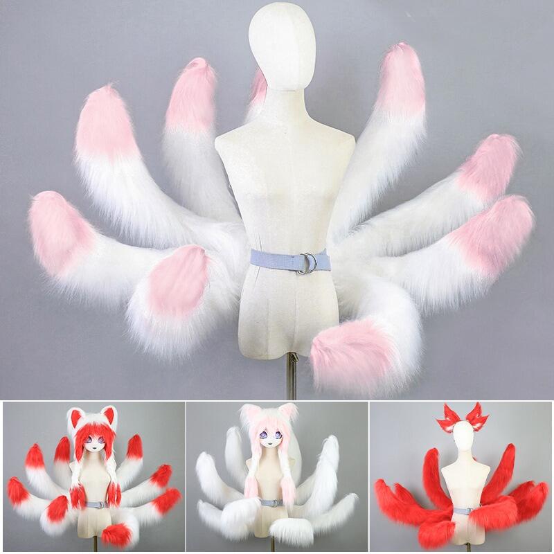 6月の特典コスプレ道具 九尾 尻尾 キツネ しっぽ お尾 モコモコ COSPLAY 小道具 アクセサリー コスチューム 仮装 変装 文化祭 イベント パーティー 学園祭 ハロウィン 男女兼用 海外通販