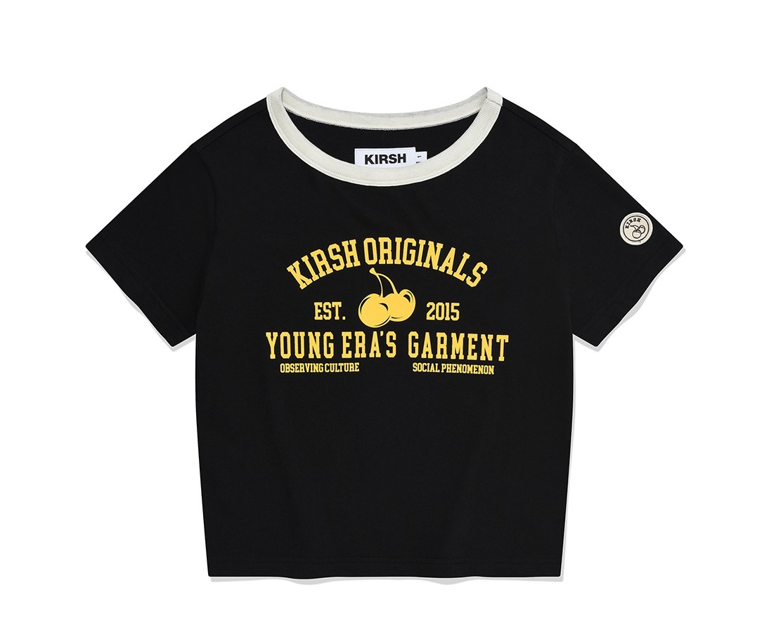 ユースホステルグラフィックセミクロップTシャツ[ブラック]