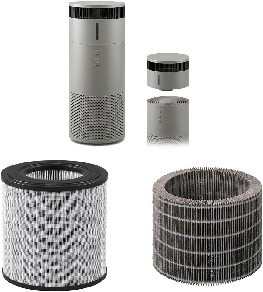 【本体+交換フィルターセット】アイリスオーヤマ 空気清浄機 加湿機能付き 16畳 加湿空気清浄機 加湿器 気化式 AAP-SH30A-W グレー＋ 16畳用別売準HEPAフィルター FLS-S30B
