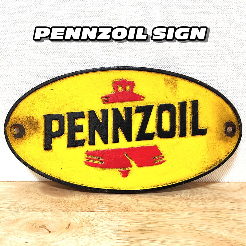 看板 レトロ PENNZOIL ヴィンテージ プレート インテリア ガレージ キャストアイアン かわいい ビンテージ おしゃれ アメリカン 雑貨 鋳鉄 アンティーク 正規ライセンス品 壁飾り カフェ