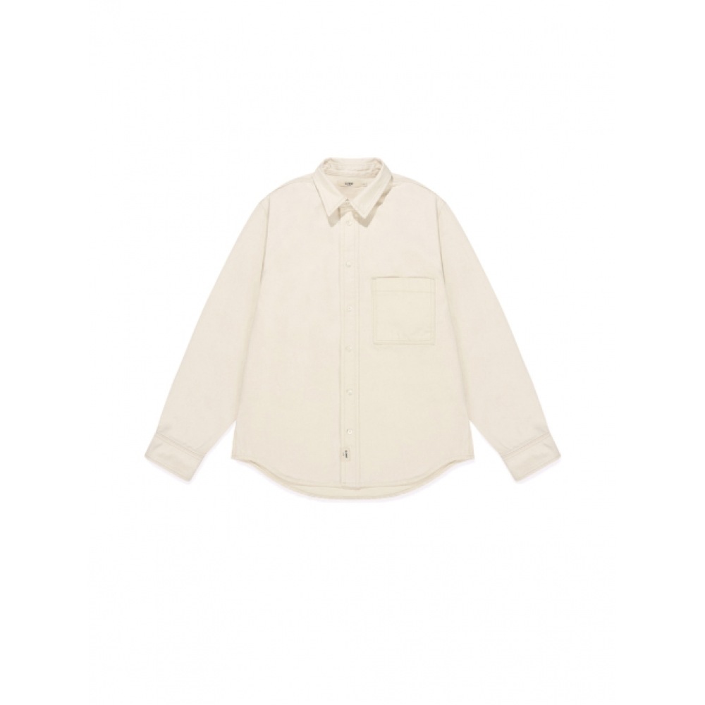 GLOWNY G クラシックコットンツイルシャツ (アイボリー)