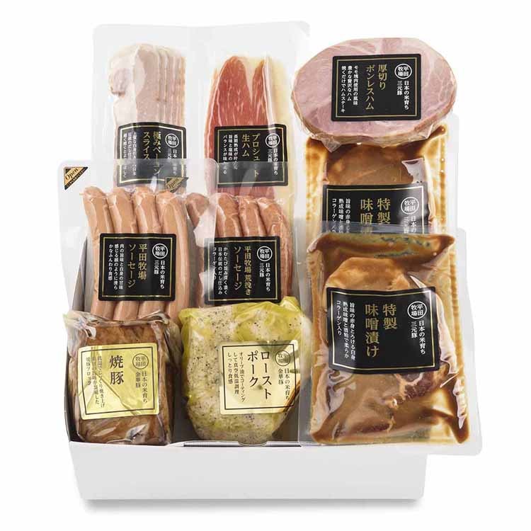 【人気商品】平田牧場 金華豚 三元豚 米 ハム ソーセージ 生ハム ベーコン 平田牧場特製ハムソーセージ詰合せセット CHK23-7 株式会社平田牧場 (代引不可) (TD)