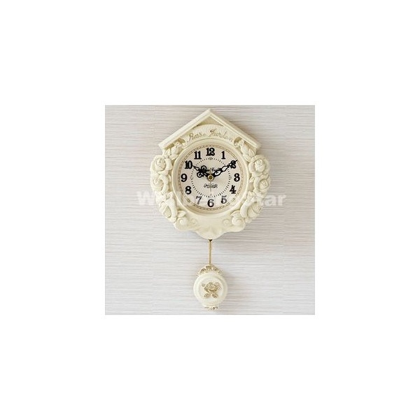 掛け時計 ティーニーローズホワイト 振り子時計 壁掛け時計 おしゃれ 掛時計 北欧 時計 インテリア 振り子時計