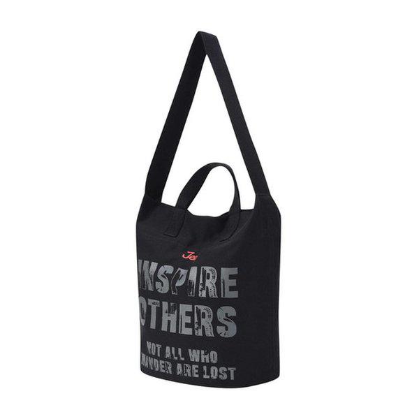 JQ0GAU521 ブラック ヴィンテージ レタリング トートバッグ