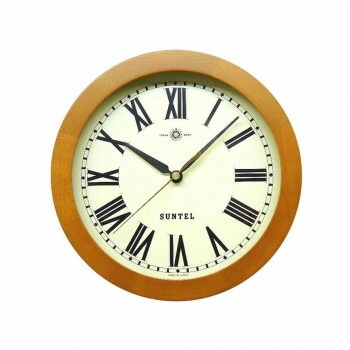 さんてる クォーツ 日本製 天然木スタンダード掛け時計（ローマ文字）ブラウン QL726R-BR
