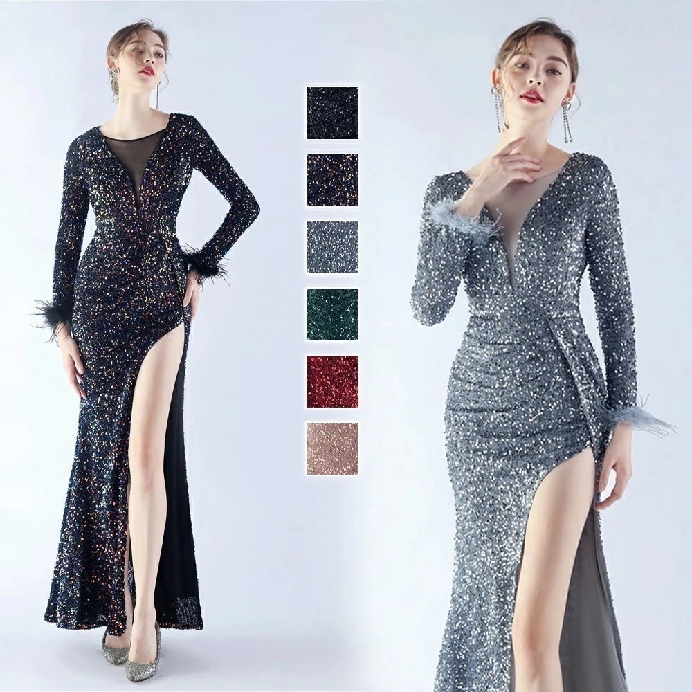 カラードレス マーメイドドレス パーティードレス マーメイドラインドレス イブニングドレス ウェディングドレス ウエディングドレス 結婚式 二次会 発表会 演奏会 前撮り スパンコール ファスナー フ