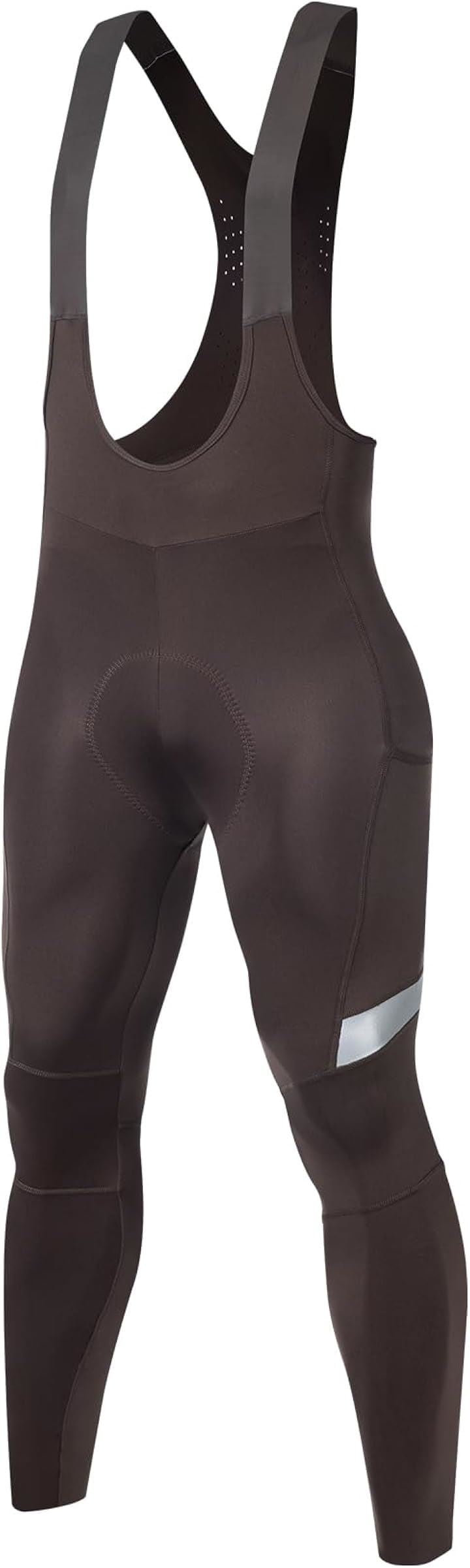 サイクルビブパンツ ビブタイツ 薄手 春秋用 ロングタイプ 通気性 サイクリング ロードバイク 自転車 サイクルウエア(ブラウン, L)