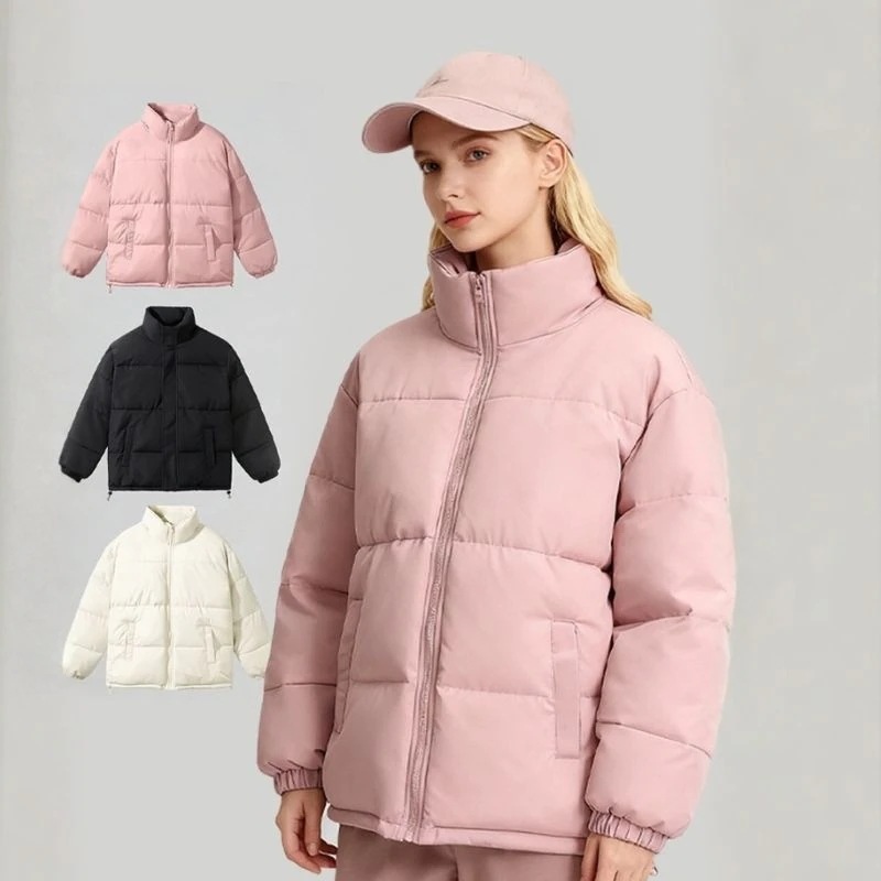 綿服女性用新作韓国風保温性綿ベストスタンドカラー綿コート厚手ダウンジャケットアウター女性用無地綿コート