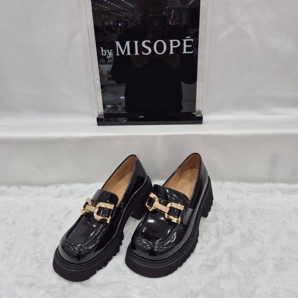 By 女性 デイリー チャンキーソール ローファー 112HT419DG011 BLACK 4 JJ