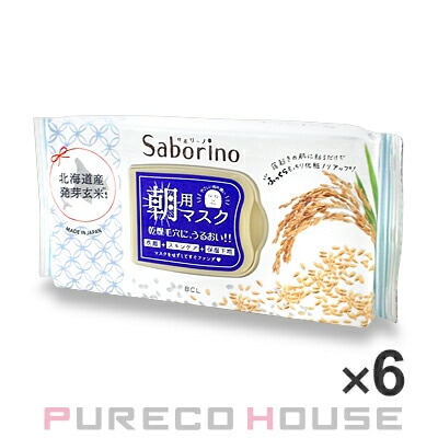 サボリーノ 目ざまシート ふっくら和素材のもっちりタイプ （朝用フェイスマスク） 28枚入り ×6個 【セット】