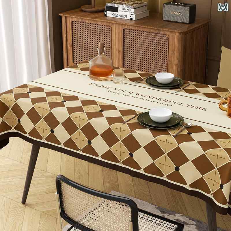 テーブルクロス おしゃれ インテリア ティー コーヒー カバー 家庭 レストラン カフェ 喫茶店 ダイニング 洗える 耐油性 防水 軽量 涼しい 長方形 ダイニング マット