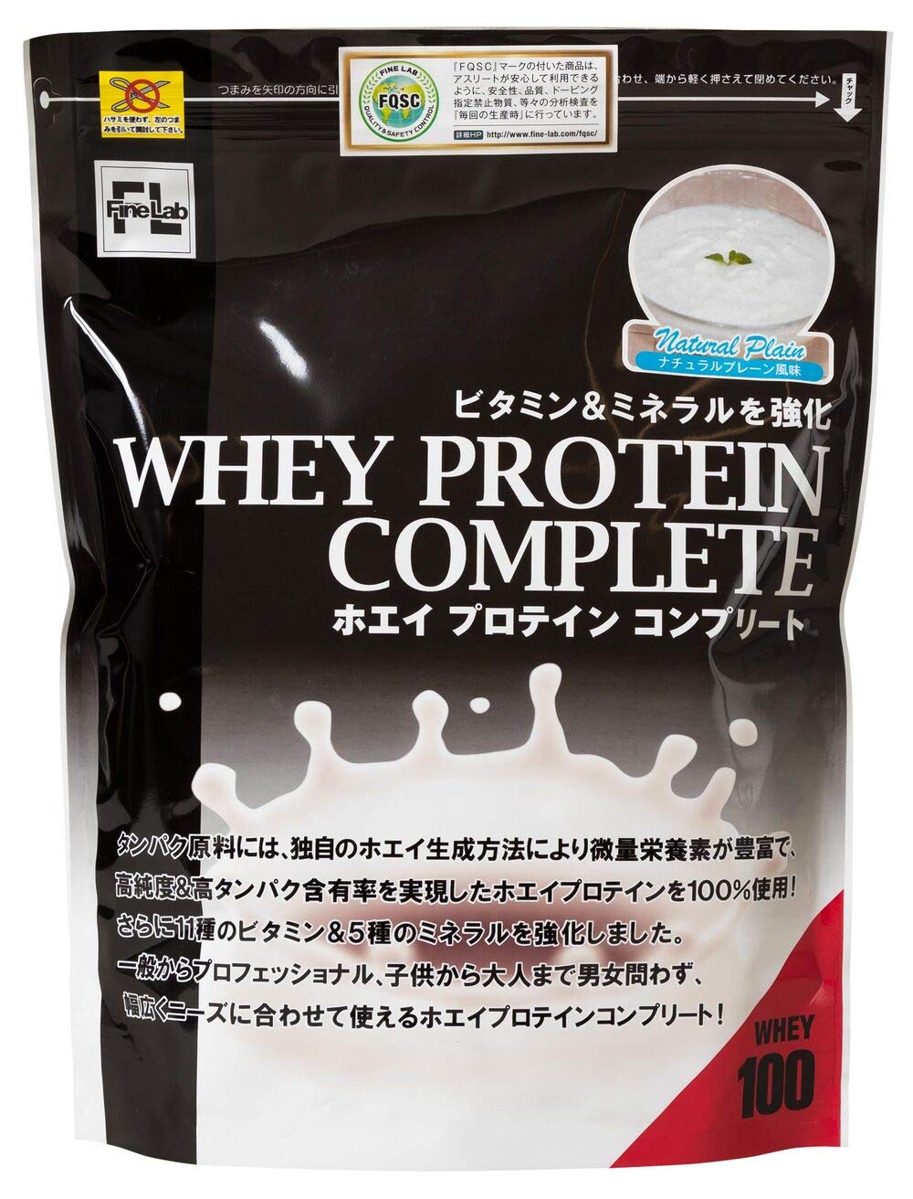 ファイン・ラボ ホエイプロテイン コンプリート 1kg ナチュラルプレーン風味 4,582円