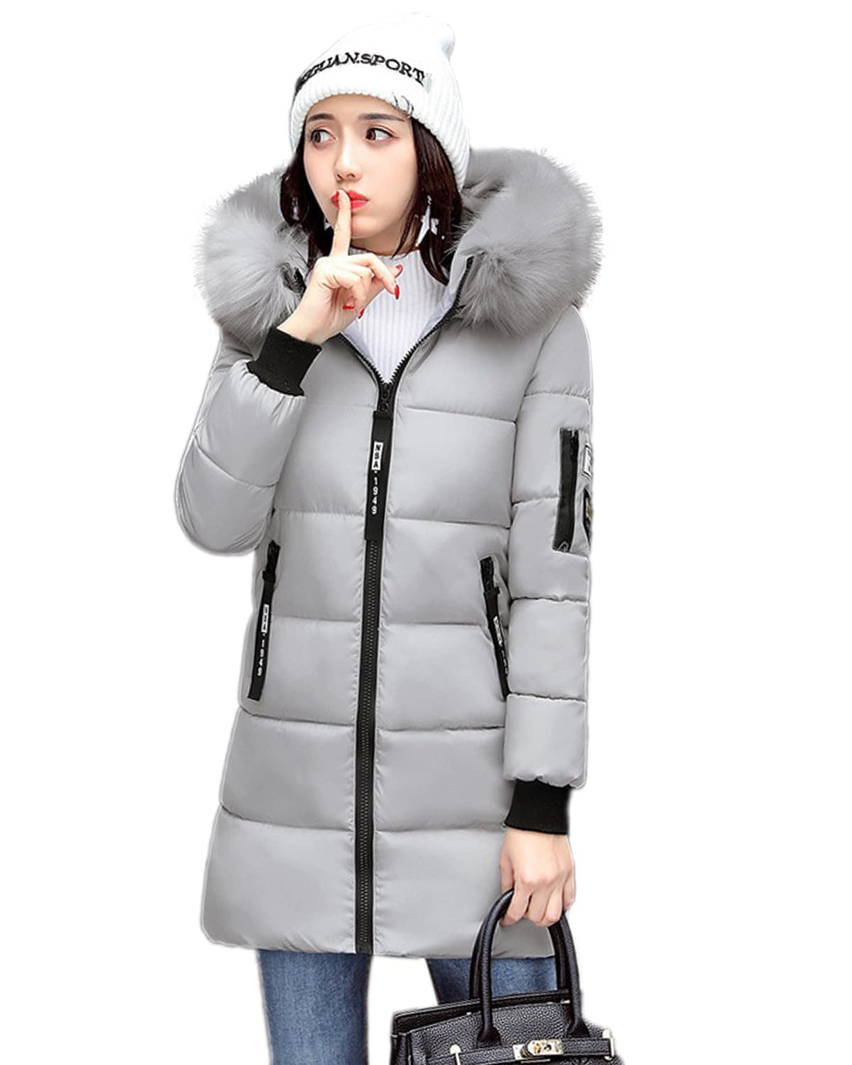 [Sulliwayu] 中綿ジャケット レディース 可愛い 冬 ロングコート 厚手 フード付き 軽量 防寒服 カジュアルパーカー 防寒コート 保温 通勤 シルエット 着痩せ ファッション 通勤 防寒着