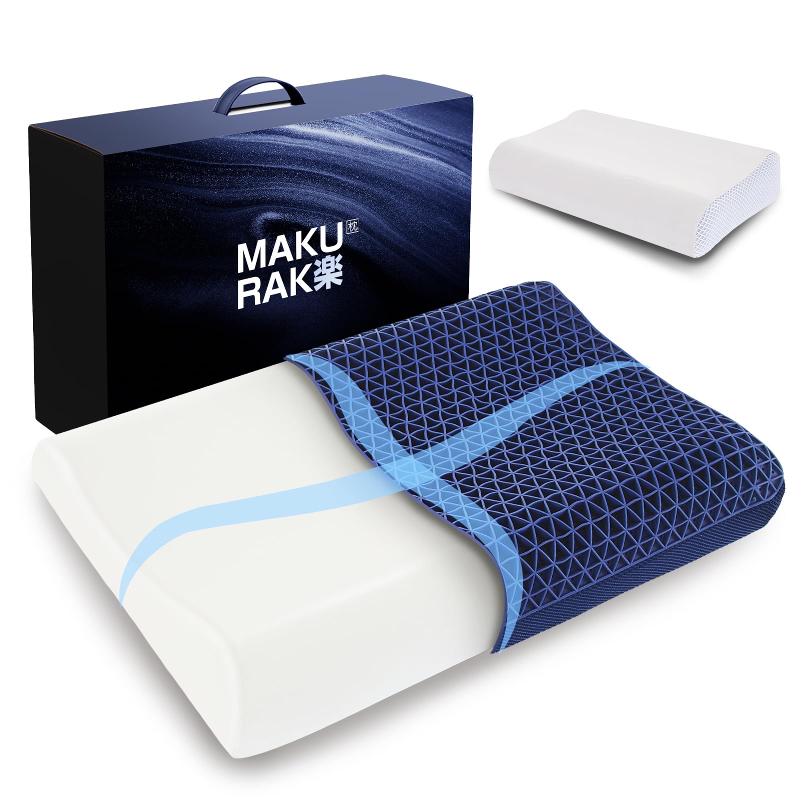 Softime 枕 まくら 首が痛くならない枕 ジェル枕 【超柔らかいTPE+40D低反発ウレタン+高さ2段階】枕肩こり いびき防止枕 頚椎枕 整体枕 横寝枕 快眠枕 肩こり枕 ジェルピロー 無重力枕