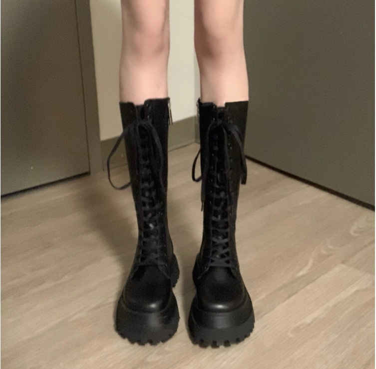 厚底ブーツ ふくらはぎブーツ シューズ 靴 ブーツ レディースシューズ ロングブーツ ローヒール フラット ぺたんこ ペタンコ 歩きやすい 履きやすい 疲れにくい かわいい 大人可愛い きれいめ