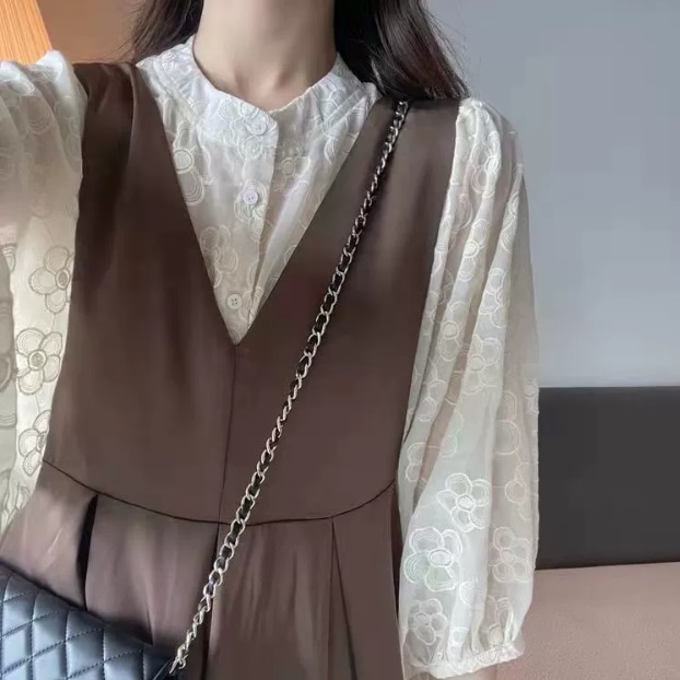 ジャンパースカート ロング丈 上下セット セットアイテム かわいい シンプル カジュアル 大人 上品 おしゃれ こなれ感 ガーリー ルーズ クール 主役級 存在感 無地 10代 20代 30代