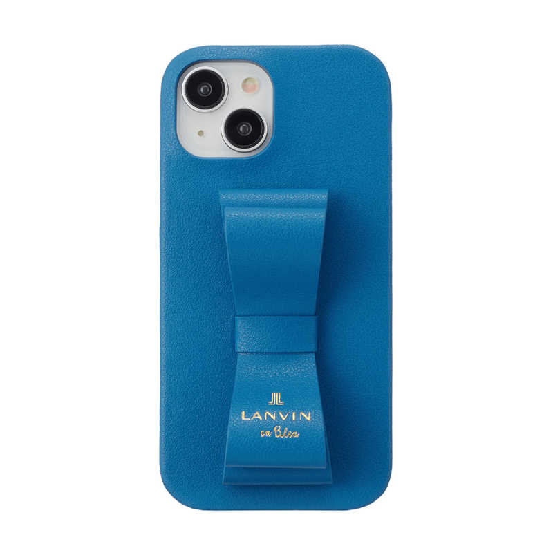 ランバン　Slim Wrap Case Stand ＆ Ring Ribbon iPhone 15 LANVIN en Bleu Navy　LBNVYSRIP2361