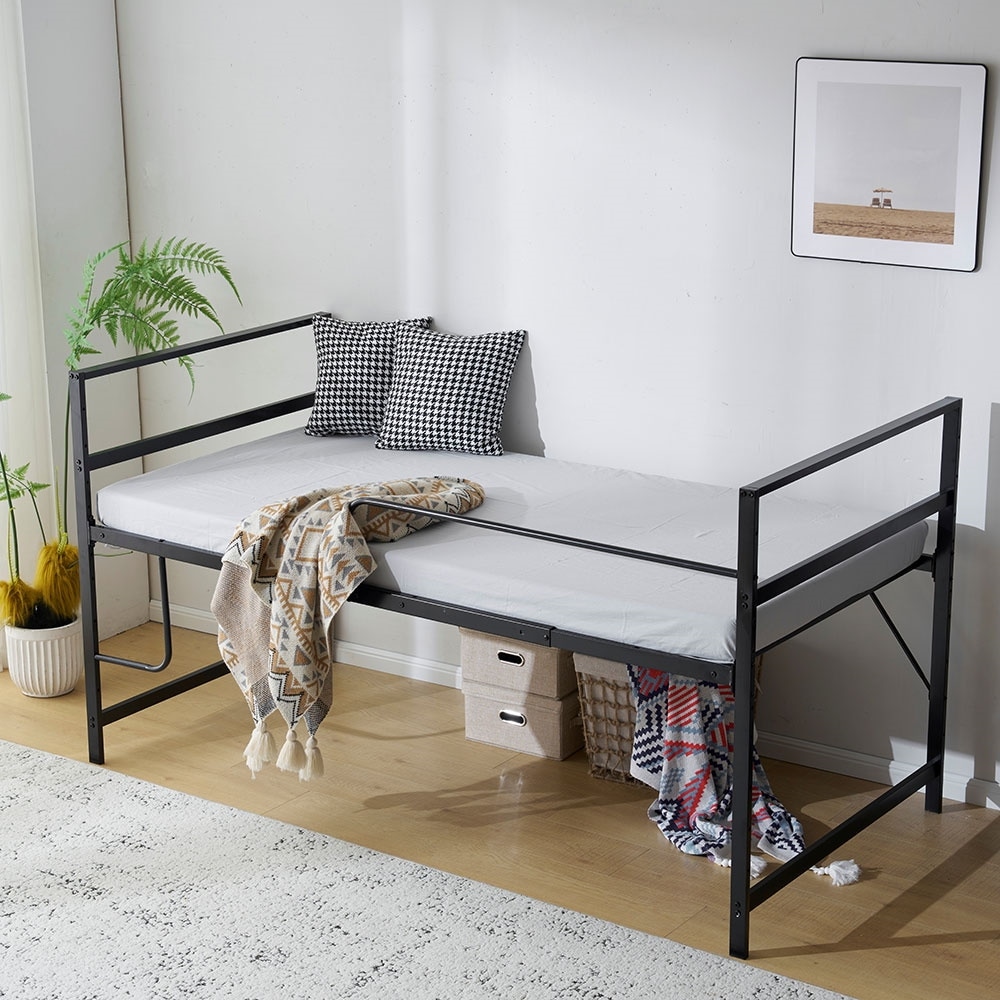 【国内即日発送】【高さ110cm】ロフトベッド パイプベッド シングル システムベッド ロータイプ 収納 北欧風 大人 一人暮らし スチール 耐震 ベッド