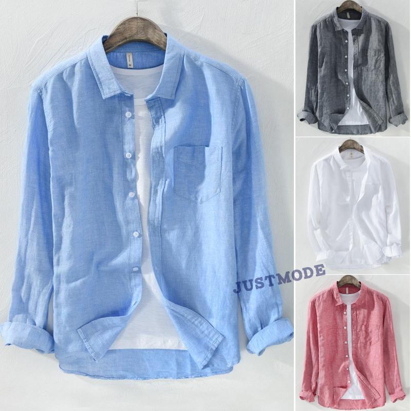 【急速出荷】シャツ メンズ メンズシャツ メンズ 長袖シャツ カジュアルシャツ リネンシャツ