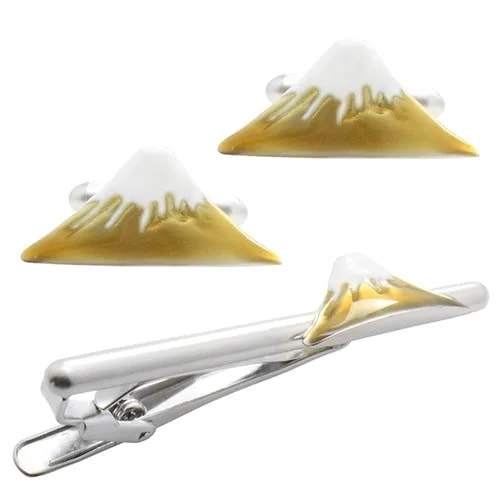 SWANK スワンク 赤富士 富士山 カフス ネクタイピン セット カフスボタン カフリンクス タイバー タイクリップ
