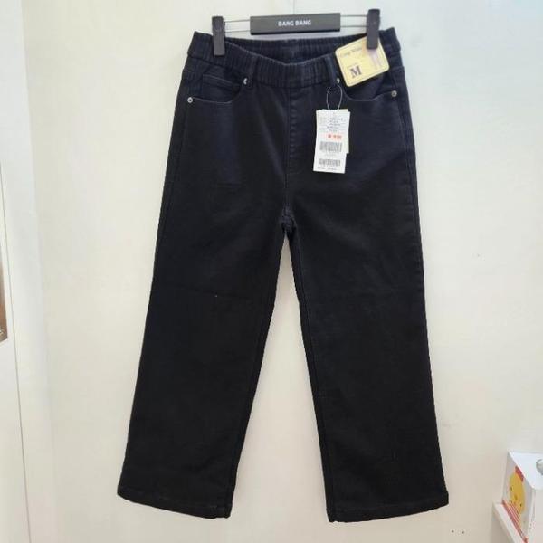 BANG BANG HC19 女性 冬丈 短い クロップ ワイドフィット バンディング スパン 起毛 (S41604472)