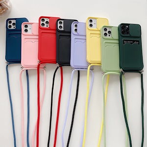 新商品 プッシュプルレンズ カードケース スマホケース ショルダー iphone14/13/12/11/x/xs/7p/8plus 無地 保護ケース