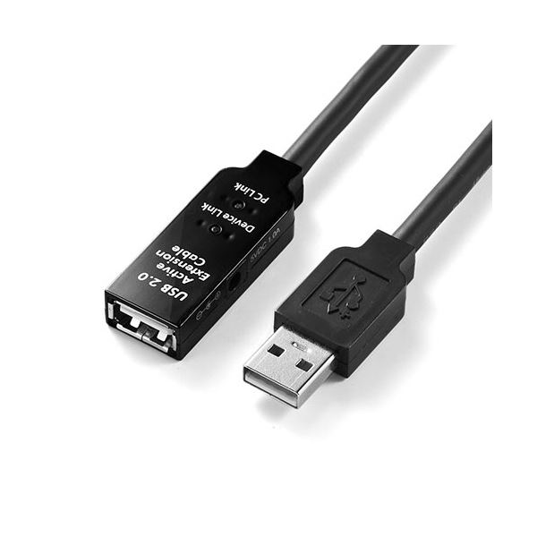 サンワダイレクトUSB2.0延長ケーブル 50m ブラック 500-USB007-50 1本USBケーブル