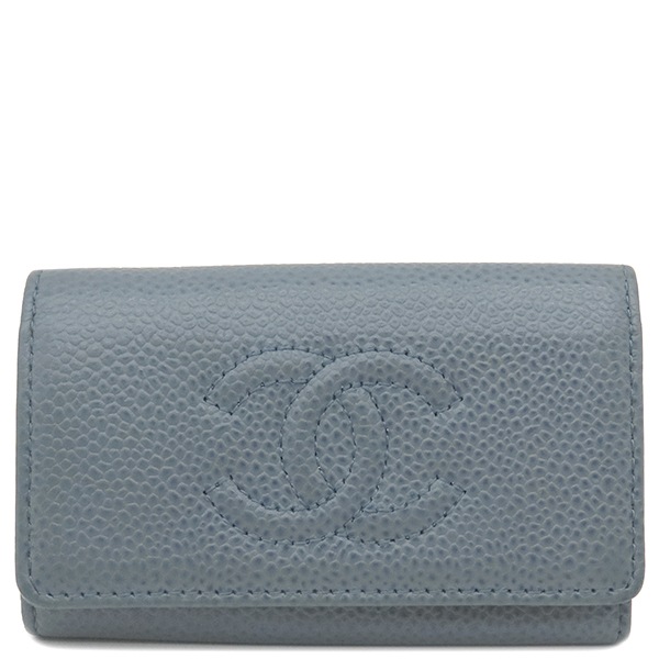 ★CHANEL シャネル 6連キーケース キャビアスキン ココマーク ブルー★ シャネル CHANEL キーケース ココマーク キャビアスキン ブルー系
