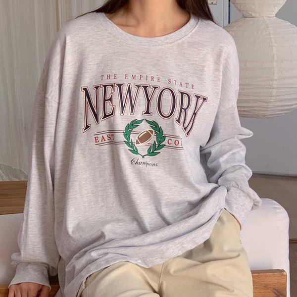 Hスタイル(T)長袖ラグビーロングラウンドTシャツ 春 レディース Tシャツ 長袖 季節の変わり目 スウェットシャツ ロングT ラウンドネック ルーズフィット オーバーフィット