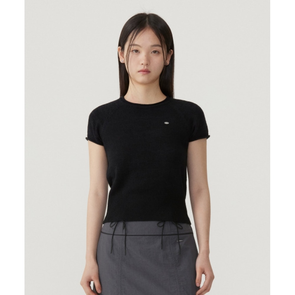 COVERNAT ウーマン バークラグランハーフニット Black