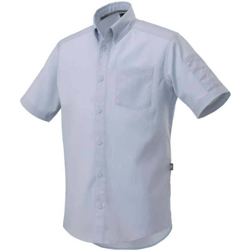 ミズノ　布帛ワークシャツ(半袖/制電素材)［ユニセックス］ 6XL-8 19：サックス　F2JC158019