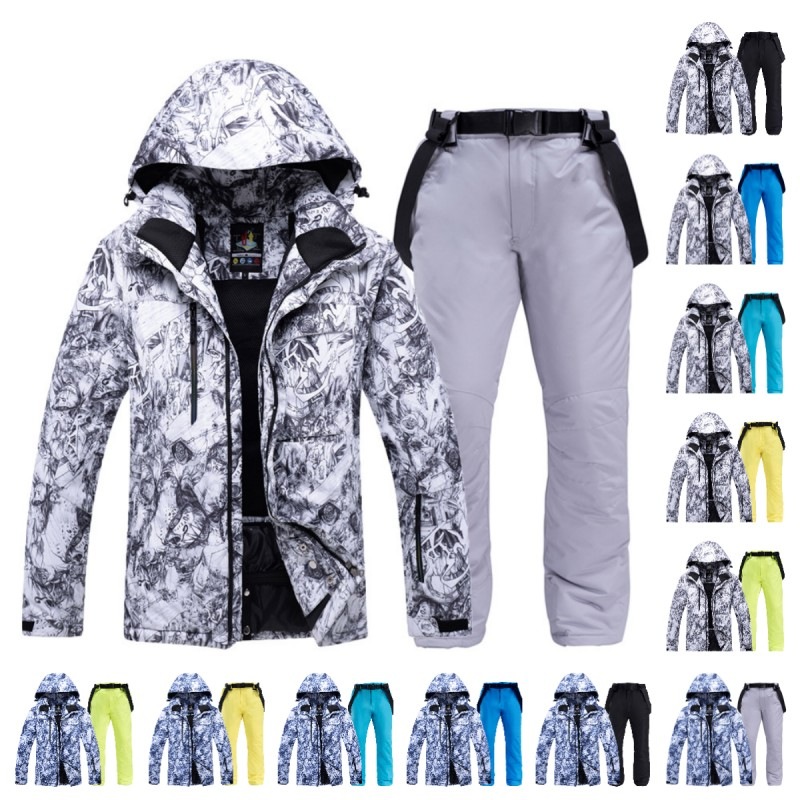 メンズスキーウェア上下セットスノーボードアウェイタースポイツスキーパーカーノボウエア