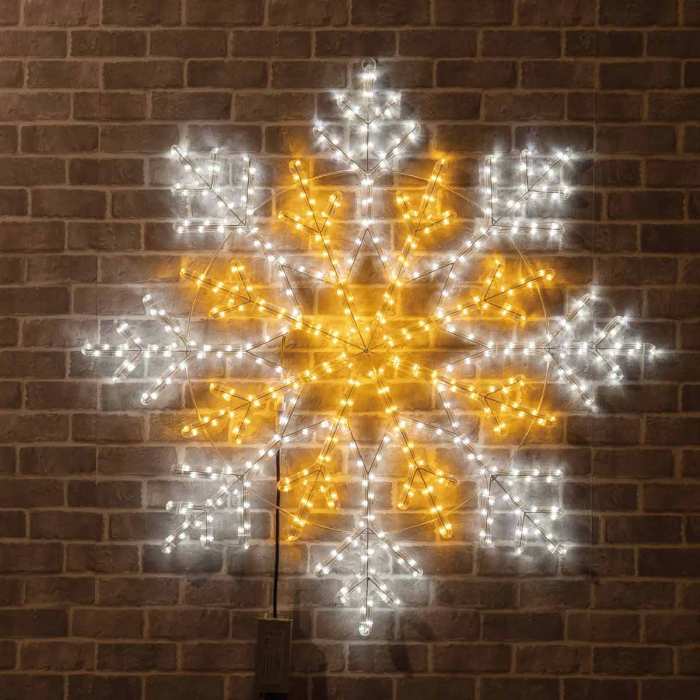 エントリーでポイント5倍！11月4日20:0011月11日1:59107cmLEDスノーフレークライト [屋外使用可] 1台 ライト 飾り 装飾 飾り付け led イルミネーション おしゃれ 電飾 モ