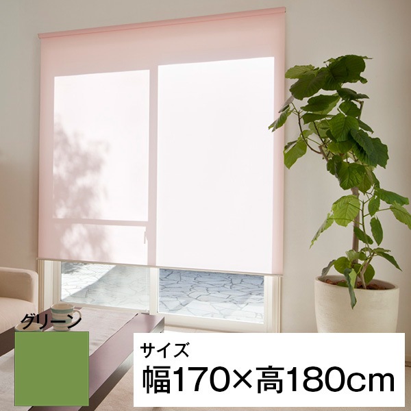 立川機工 ティオリオ ロールスクリーン 遮光2級 170180 グリーン メーカー直送