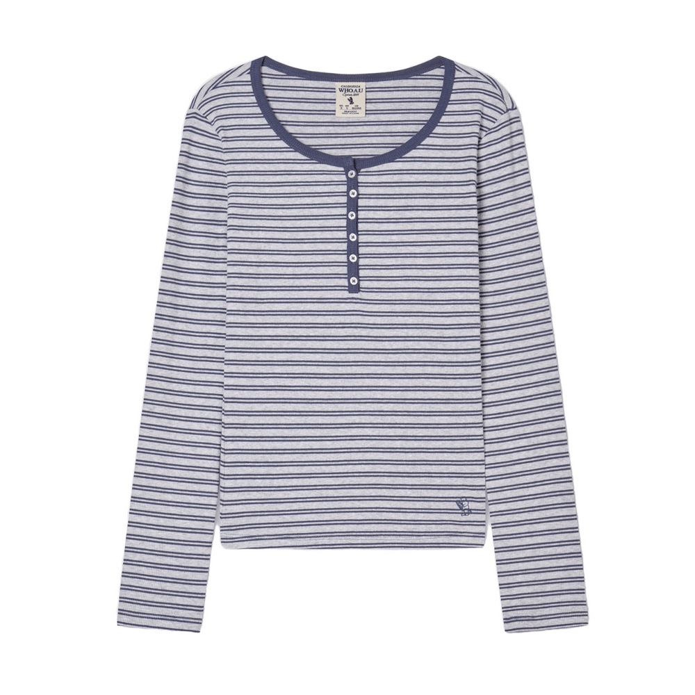 [フーアーユー] リブヘンリーネック長袖Tシャツ(女性) / WHLAG2322F