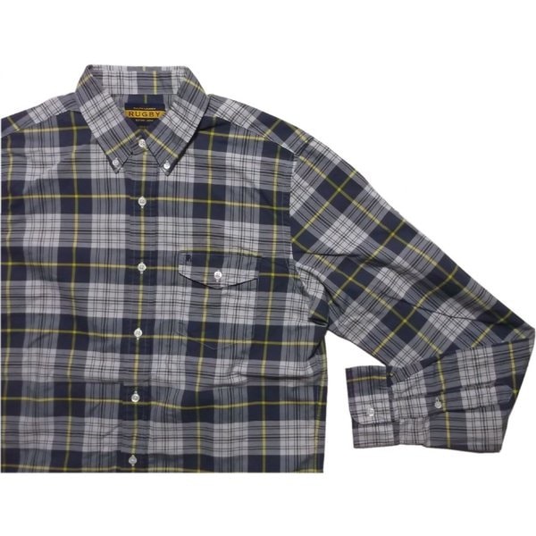 ラグビー ラルフローレン 長袖 ボタンダウンシャツ チェック ブルー RR2-067
