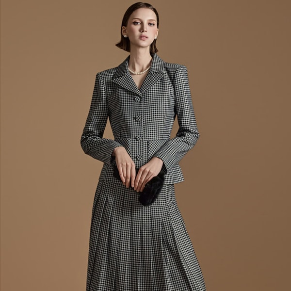 J1999 チェック スリム ジャケット