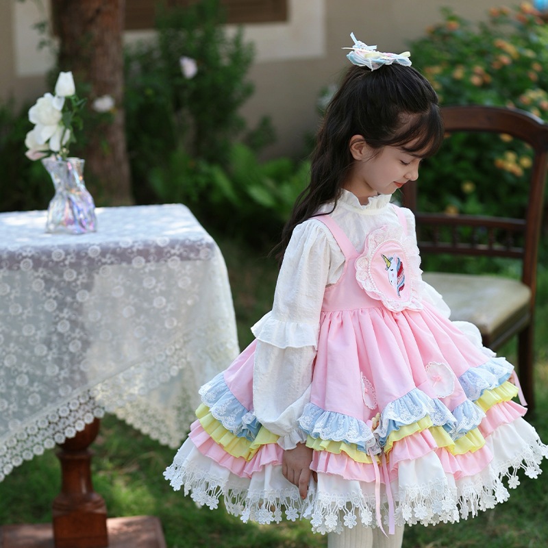 子供服 女の子 可愛い ピンク スカート ツーピース 子供用 プリンセススカート