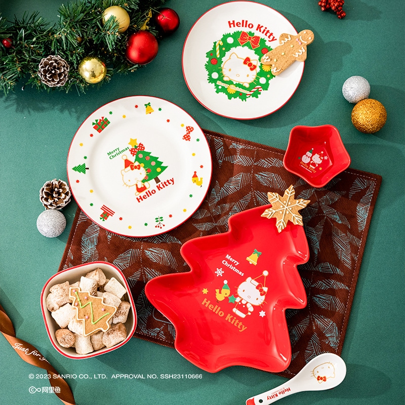 ハローキティ 新年 ギフト 食器セット セラミック 2025 新しいクリスマス食器 ギフトボックス