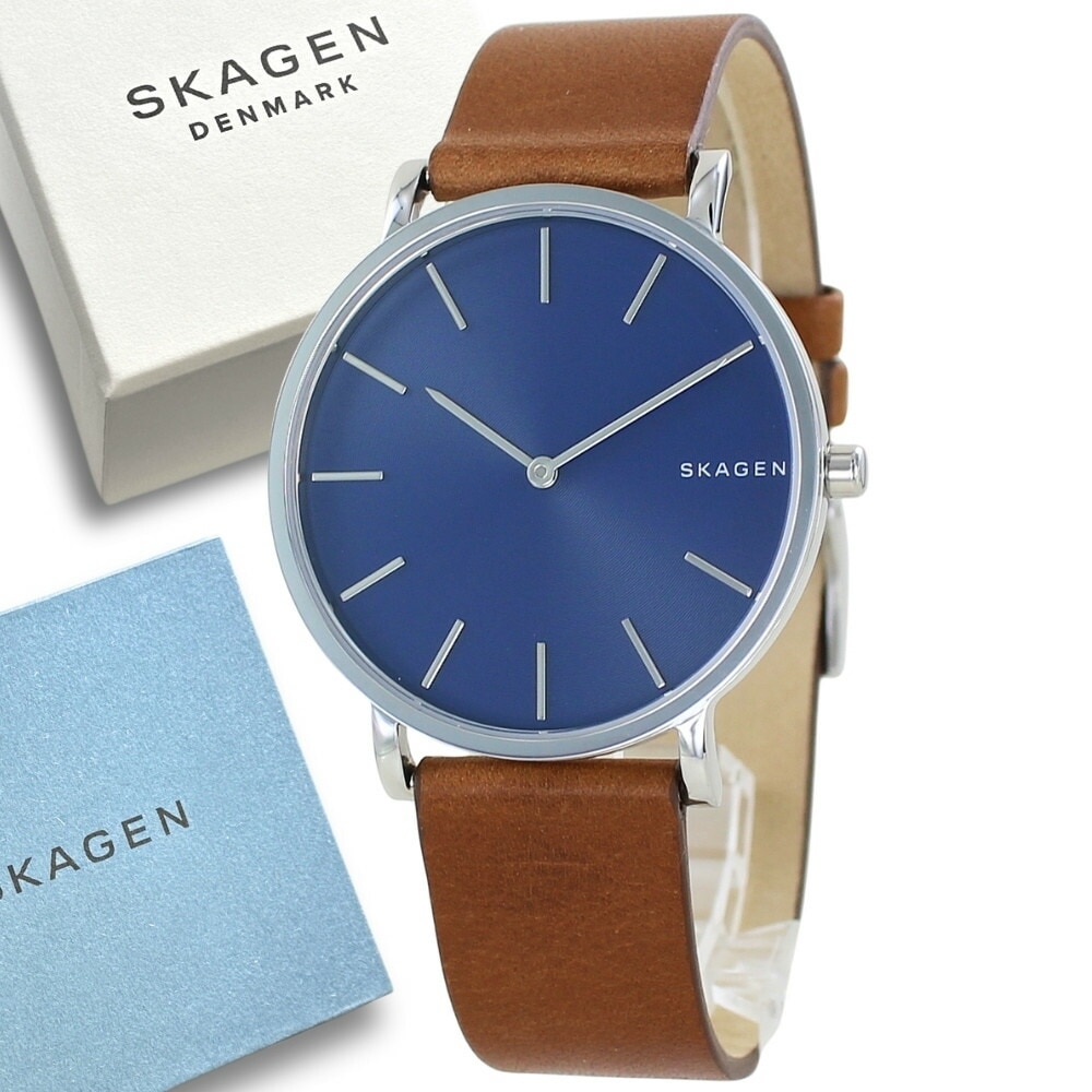 スカーゲン 時計 メンズ 父の日 レディース 母の日 腕時計 手表 HAGEN ハーゲン シルバー×ブルー ブラウン レザー SKW6446 誕生日プレゼント ランキング お祝い