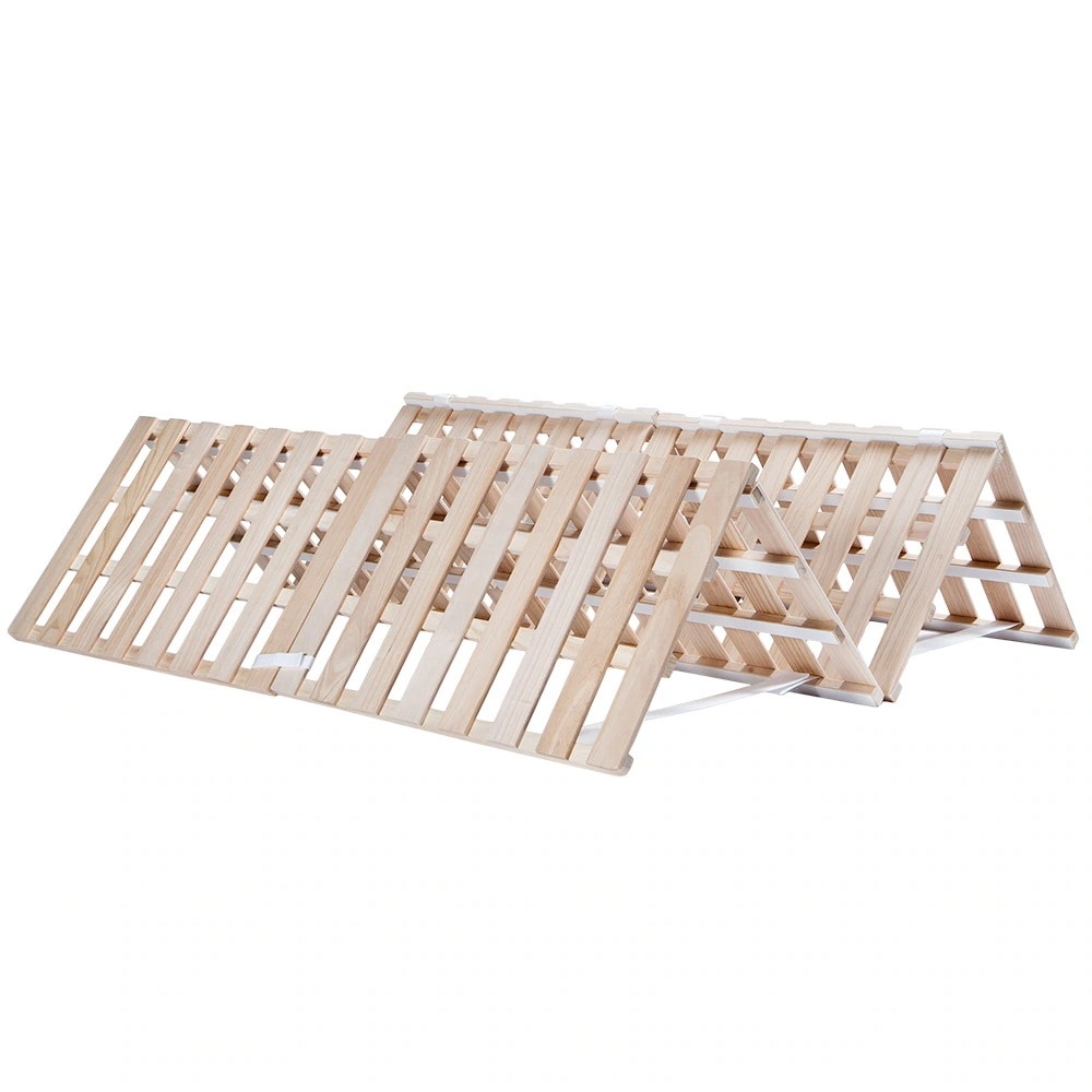 【ダブル*2】すのこベッド 折りたたみベッド 4つ折り 　 湿気/カビ対策　耐荷重200kg153