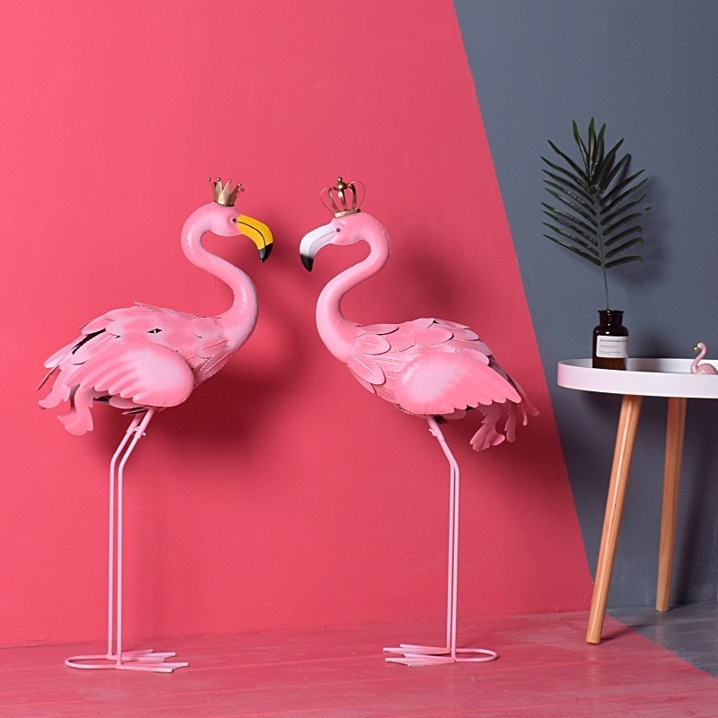 ビッグ クラウン フラミンゴ オブジェ 王冠