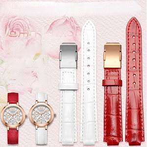カシオ-女性用本革時計ストラップ,女性用時計バンド,10mm,赤,3034
