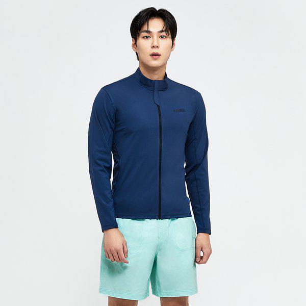 [] メンズ エッセンシャル スタンダードフィット ジップアップ ラッシュガード カレッジネイビー (B4SMWZR101CNV)