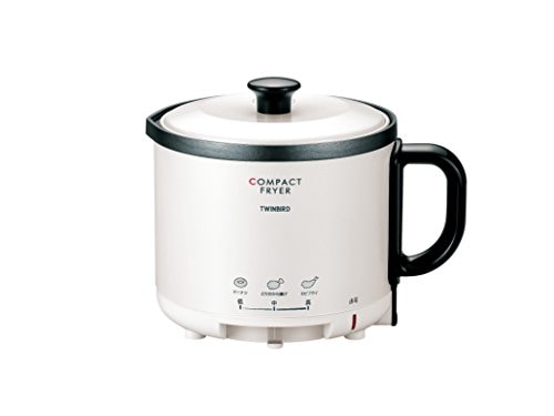 ツインバード コンパクト フライヤー 0.5L 卓上 家庭用 温度調節機能 一人用 揚げ物 パールホワイト EP-4694PW