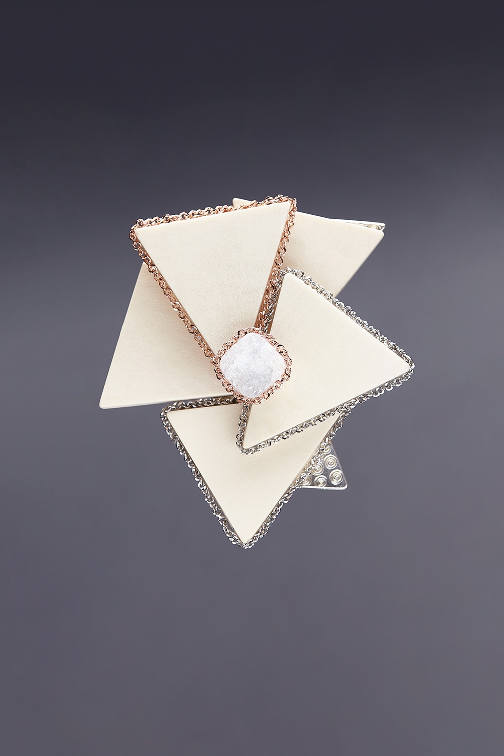 Subtlety Feast Brooch - Druzy agate