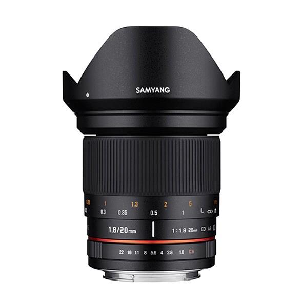 SAMYANG 20mm F1.8 ED AS UMC [キヤノンM用] フルサイズセンサー対応の広角レンズ [アウトレット]F1.8/20mm