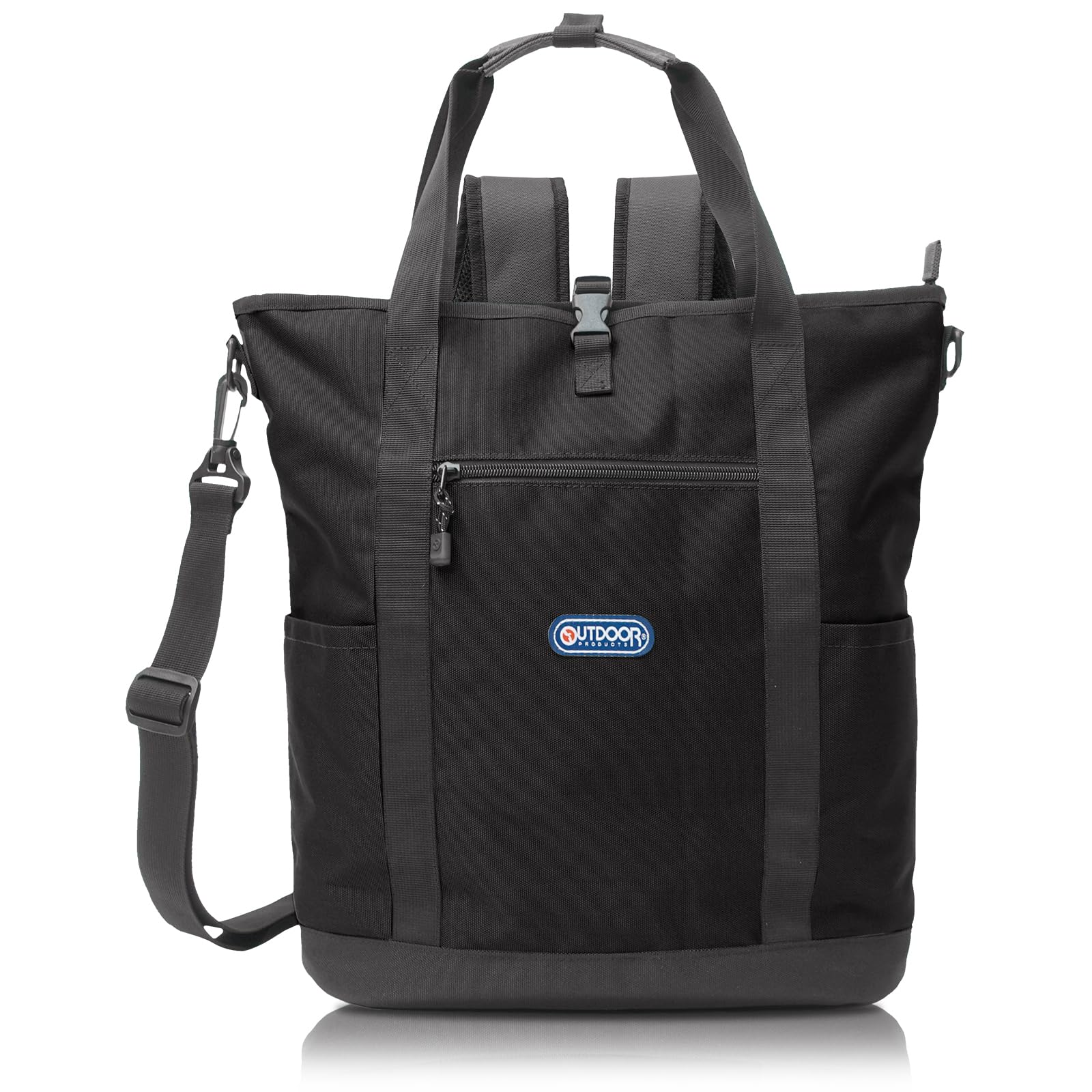 [アウトドアプロダクツ] トートリュック ショルダーベルト付 大容量 A4収納 PC収納 ポケット多数 マルチウェイ メンズ 22469063 ブラック F
