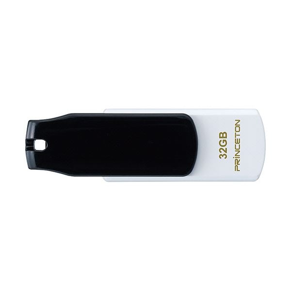 （まとめ）プリンストン USBフラッシュメモリーストラップ付き 32GB ブラック/ホワイト PFU-T3KT/32GBKA 1個[x3セット]
